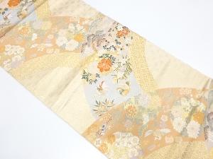 青海花丸小袖織り出し　袋帯